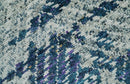 Ivory Blue Recycled Silk Area Rug 5x8 Hand Knotted Geometric