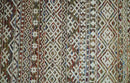 5x8 Hand Knotted Ivory, Olive and Rust Modern Contemporary Southwestern Tribal Trellis Recycled Silk Area Rug | OP121
