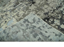 5x8 hand knotted Modern Abstract Beige, Silver, Taupe and Charcoal wool Area Rug