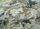 5x8 hand knotted Modern Abstract Beige, Silver, Taupe and Charcoal wool Area Rug