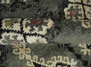 Moss Green Beige Black Hand Knotted Contemporary Persian Recycled Silk Area Rug 5x8
