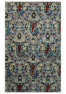 5x8 Hand Knotted Multicolor Antique Persian Style Contemporary Recycled Silk Area Rug | OP84