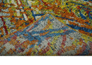 5x8 Hand Knotted Multicolor Modern Abstract Contemporary Recycled Silk Area Rug | OP111