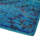 Recycled Silk Teal Blue Violet Hand Knotted Area Rug 5x8 - Southwestern
