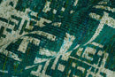 Teal Green Recycled Silk Hand Knotted Area Rug 5.6x8 - Modern Abstract