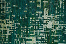 Teal Green Recycled Silk Hand Knotted Area Rug 5.6x8 - Modern Abstract