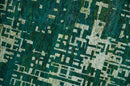 Teal Green Recycled Silk Hand Knotted Area Rug 5.6x8 - Modern Abstract