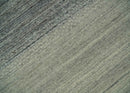 Wool Hand Woven Area Rug 5x8 Ivory Gray and Black Striped Southwestern Gabbeh