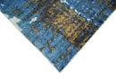 Blue and Brown Modern Abstract Hand-Loomed Area Rug 5.8x7.11