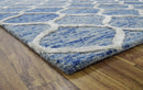 Hand Tufted Wool Area Rug Modern Geometric Patterns Blue 5x8