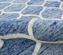 Hand Tufted Wool Area Rug Modern Geometric Patterns Blue 5x8