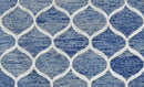 Hand Tufted Wool Area Rug Modern Geometric Patterns Blue 5x8