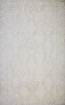 Beige and Charcoal Wool Area Rug 5x8 - Handmade Contemporary
