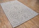 Gray Traditional Style Hand Tufted Wool Area Rug 5x8 - Plush Pile