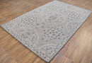 Gray Traditional Style Hand Tufted Wool Area Rug 5x8 - Plush Pile