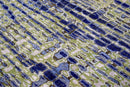Blue And Green Abstract Hand Tufted Wool Area Rug 5x8 - Modern