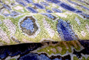 Blue And Green Abstract Hand Tufted Wool Area Rug 5x8 - Modern