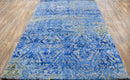 Blue Hand Tufted Wool Viscose Area Rug 5x8 - Modern Silky Sheen