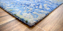Blue Hand Tufted Wool Viscose Area Rug 5x8 - Modern Silky Sheen