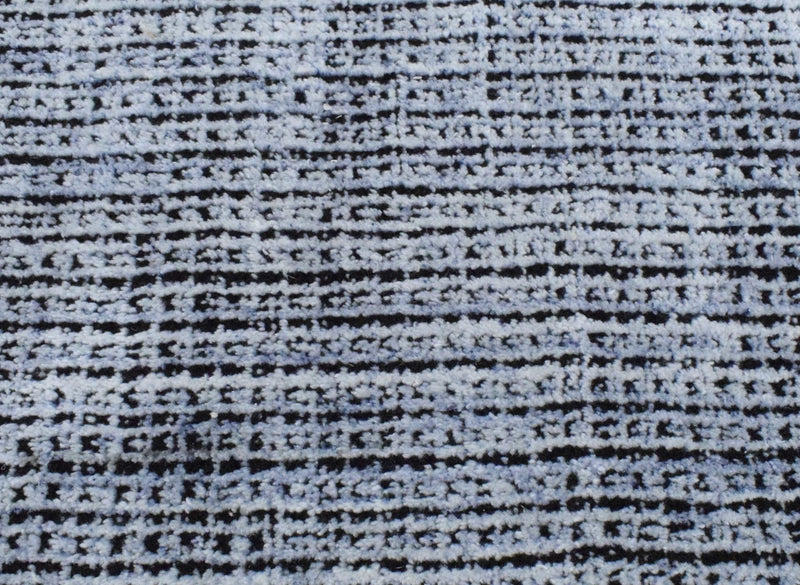 5x8 Silver and Black Handmade Area Rug Made With Fine Viscose