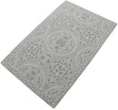 Traditional Silver and Gray Hand Tufted Premium Wool Area Rug 5x8 Living Room Decor