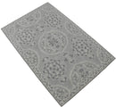 Traditional Silver and Gray Hand Tufted Premium Wool Area Rug 5x8 Living Room Decor