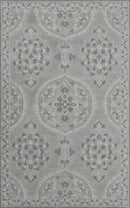 5x8 Silver and Gray Wool Area Rug | Handmade Area rug made with fine wool