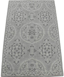 Traditional Silver and Gray Hand Tufted Premium Wool Area Rug 5x8 Living Room Decor