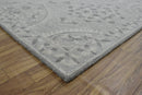 Traditional Silver and Gray Hand Tufted Premium Wool Area Rug 5x8 Living Room Decor
