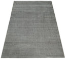 5x8 Solid Gray Rug made with wool and viscose blend | TRD178A
