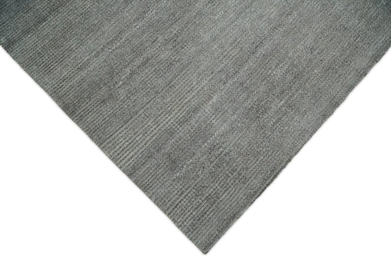 5x8 Solid Gray Rug made with wool and viscose blend | TRD178A