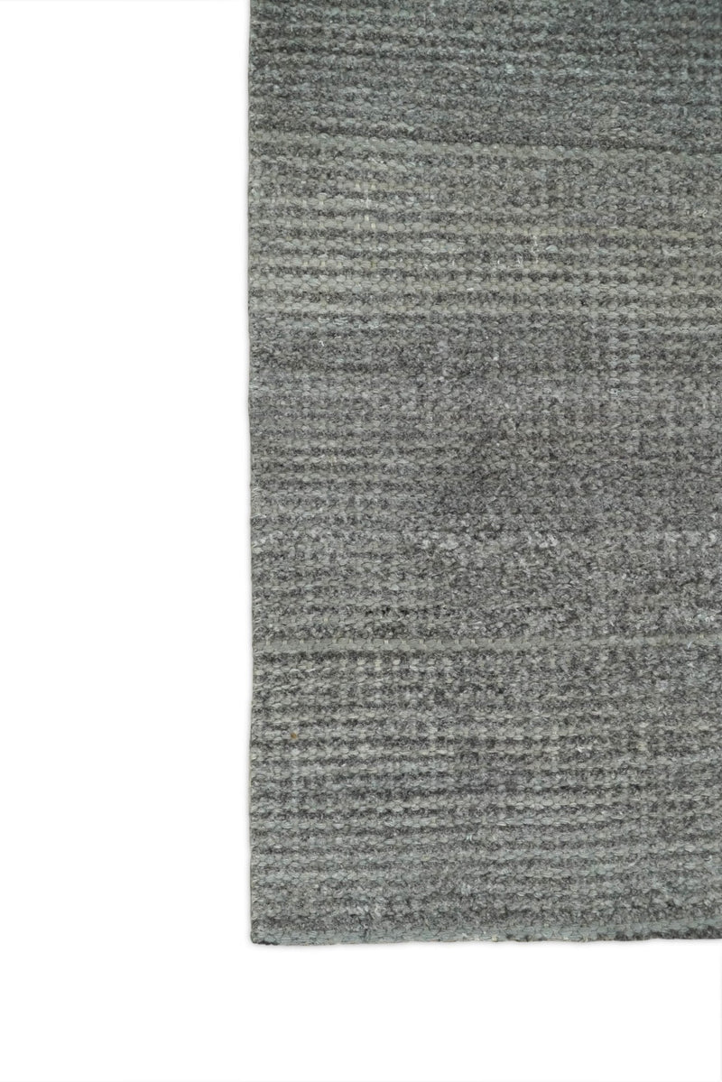 5x8 Solid Gray Rug made with wool and viscose blend | TRD178A