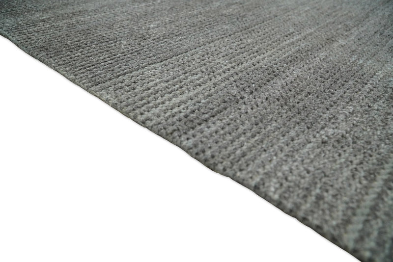 5x8 Solid Gray Rug made with wool and viscose blend | TRD178A