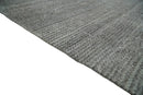 Gray Wool and Viscose Hand Woven Solid Area Rug 5x8 - Modern Contemporary Design