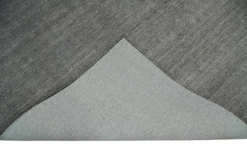 5x8 Solid Gray Rug made with wool and viscose blend | TRD178A