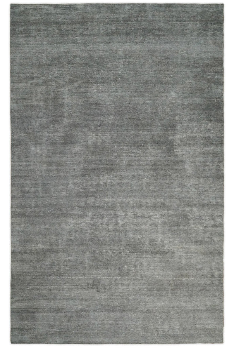 5x8 Solid Gray Rug made with wool and viscose blend | TRD178A