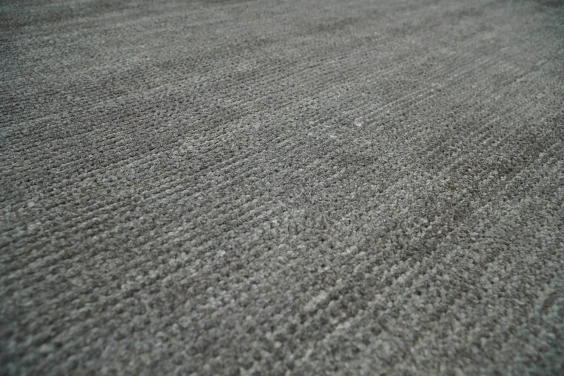 5x8 Solid Gray Rug made with wool and viscose blend | TRD178A