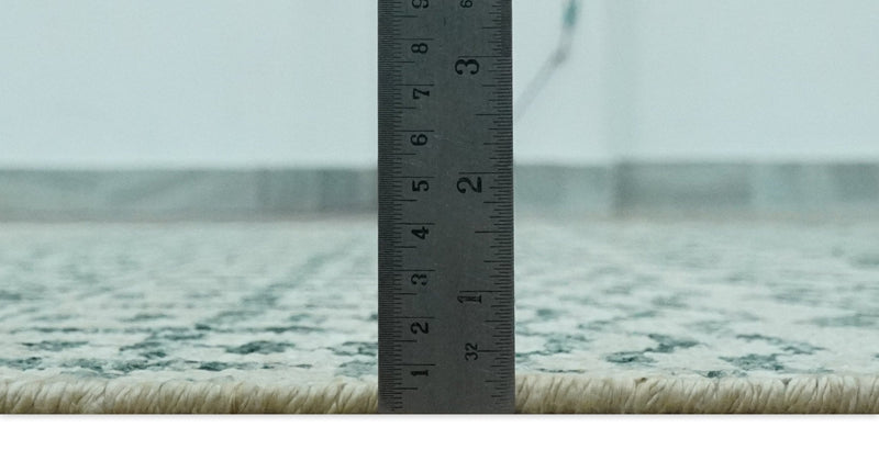 5x8 Teal and Silver Hand Knotted Southwestern Tribal Trellis wool Area Rug