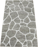 Modern Contemporary Brown Ivory Wool Hand Tufted Area Rug 5x8