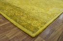 Gold Traditional Floral Design Hand Tufted Overdyed Wool Area Rug