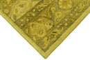 Gold Traditional Floral Design Hand Tufted Overdyed Wool Area Rug