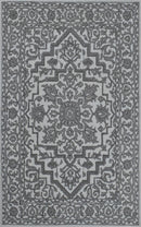 Gray and Silver Traditional Design Hand Tufted 5x8 Wool Area Rug