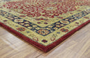 Red and Gold Traditional Hand-Tufted Wool Area Rug 5x8 - Soft Pile