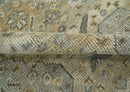 Custom Made Ivory, Brown and Blue Traditional Hand Knotted Wool Area Rug