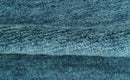 Custom Made Contemporary Solid Plush Blue Hand Knotted Wool Rug