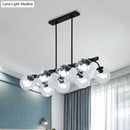 GobekUsa 6/8-Light Modern Pendant with Black Orb Shade for Kitchen and Dining Room