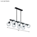 GobekUsa 6/8-Light Modern Pendant with Black Orb Shade for Kitchen and Dining Room