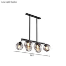 GobekUsa 6/8-Light Modern Pendant with Black Orb Shade for Kitchen and Dining Room