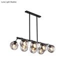 GobekUsa 6/8-Light Modern Pendant with Black Orb Shade for Kitchen and Dining Room