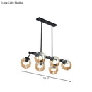 GobekUsa 6/8-Light Modern Pendant with Black Orb Shade for Kitchen and Dining Room